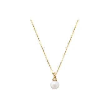 David Yurman 18kt Yellow Gold Petite Solari Diamond And Pearl Necklace 11.5mm