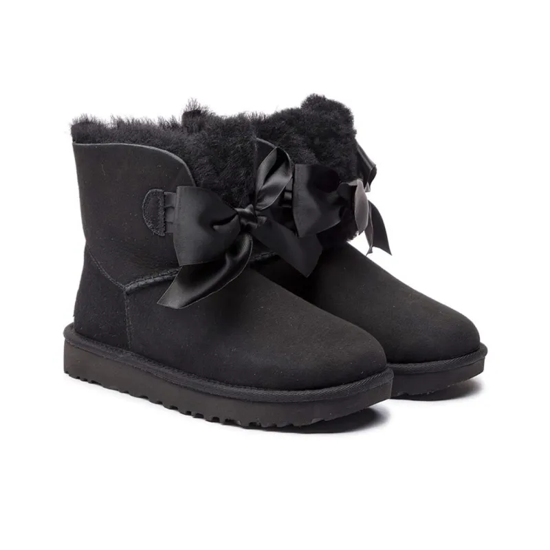 UGG Gita Bow Mini Fleece Lined Black Women's-4