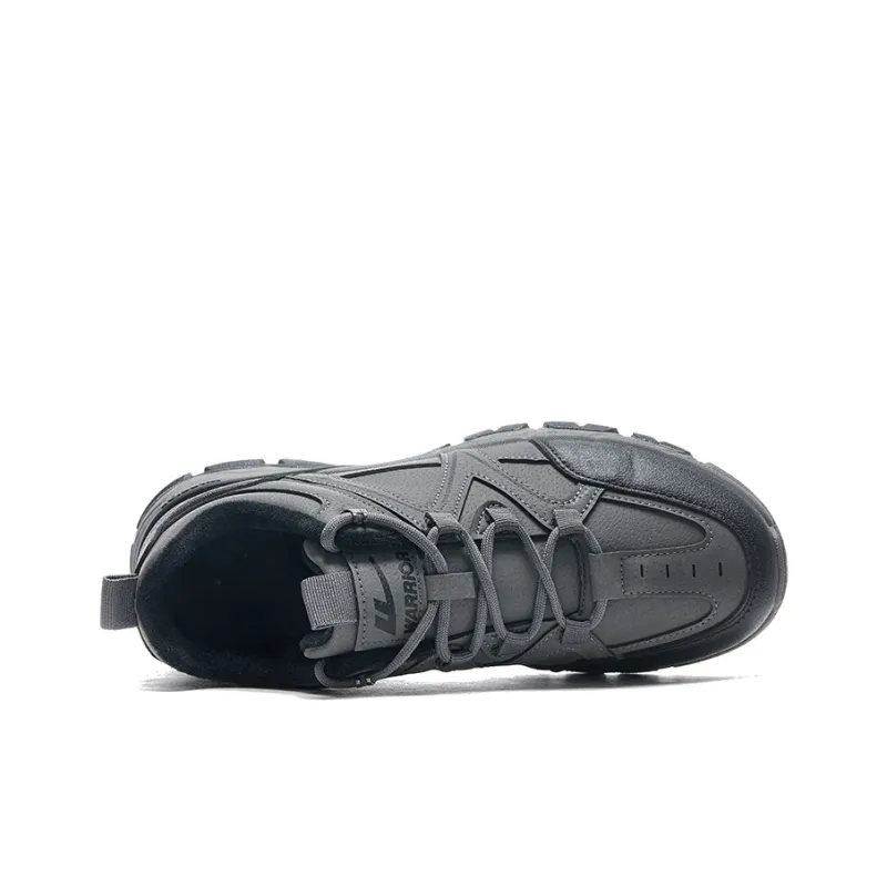 Warrior Warm Wear Resistant Slip Resistant Low Top Hiking/Trekking Shoes Men's Gray-2