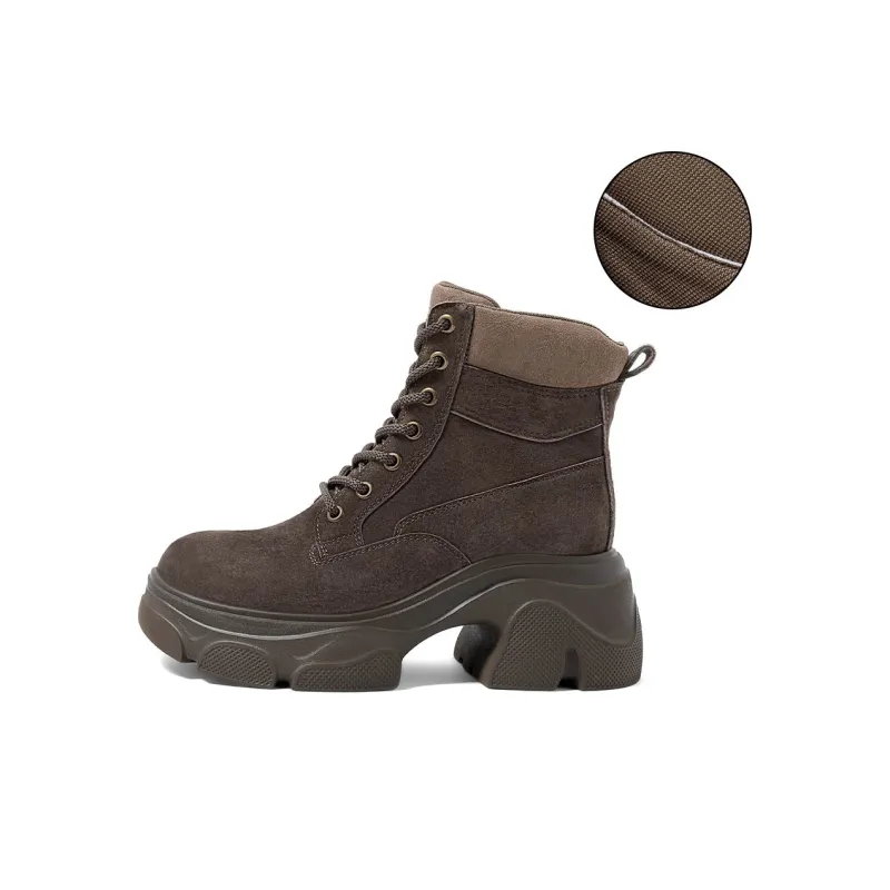 COMELY Martin Boots Women's Khaki/Yellow-1
