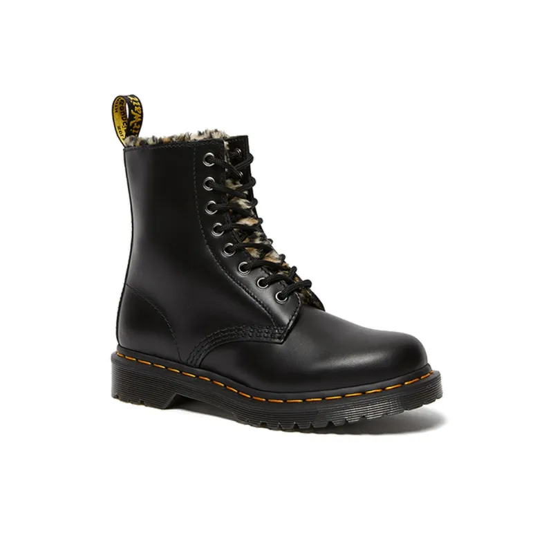 Dr.Martens 1460 Serena Leopard Black Martin Boots Women's-1