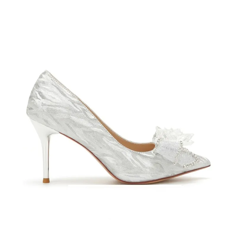 TADSW High Heels Women's Silver/Champagne-1