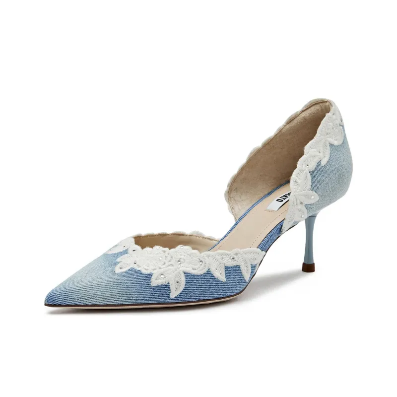 Staccato Island Rose Slim Heel High Heels 7cm Women's Blue-2
