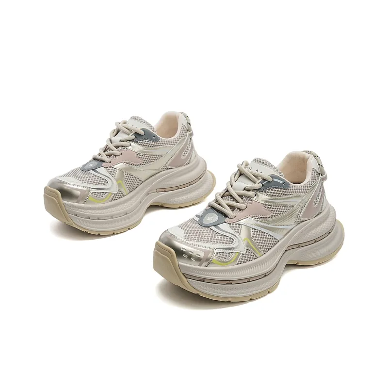 EBLAN Low Top Chunky Sneakers Women's Gold-1