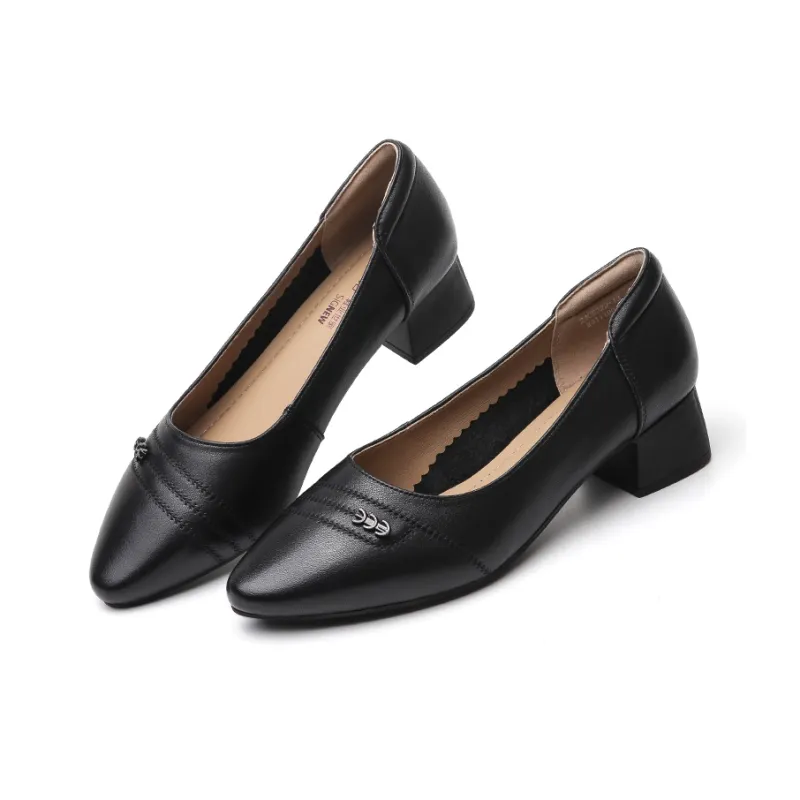 Cigna Chunky Heel High Heels 3.8cm Women's-1