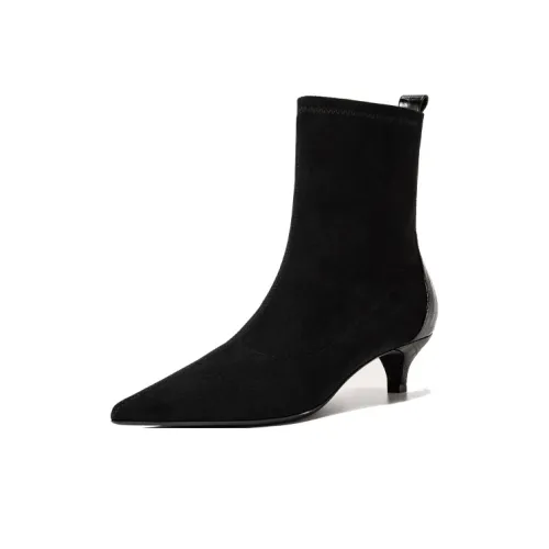 Lily Wei High Heel Ankle HILFIGER Boots 3cm Women's Black