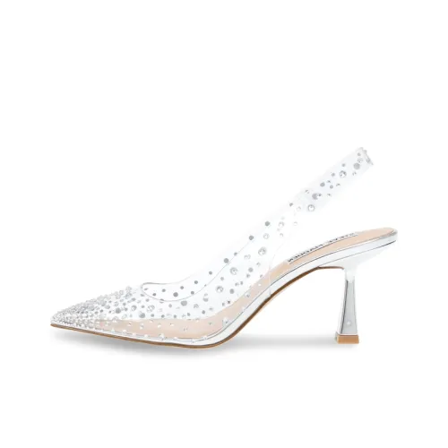 STEVE MADDEN Slim Heel Stylish Sandals Women's Silver