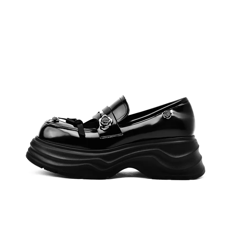 KMD Chunky Heel High Heels 6.5CM Women's Black-0