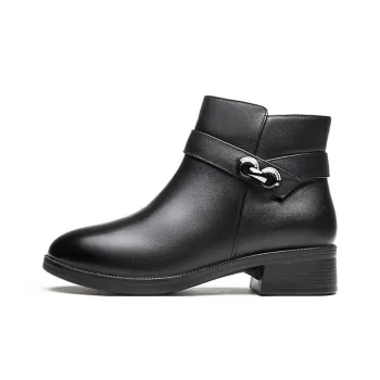 AOKANG Casual High Top Ankle Boots Women's Black