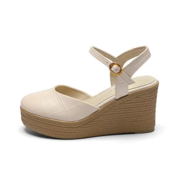 ZHR Wrap up Sandals Wedge Heel High Heels 8.5cm Women's