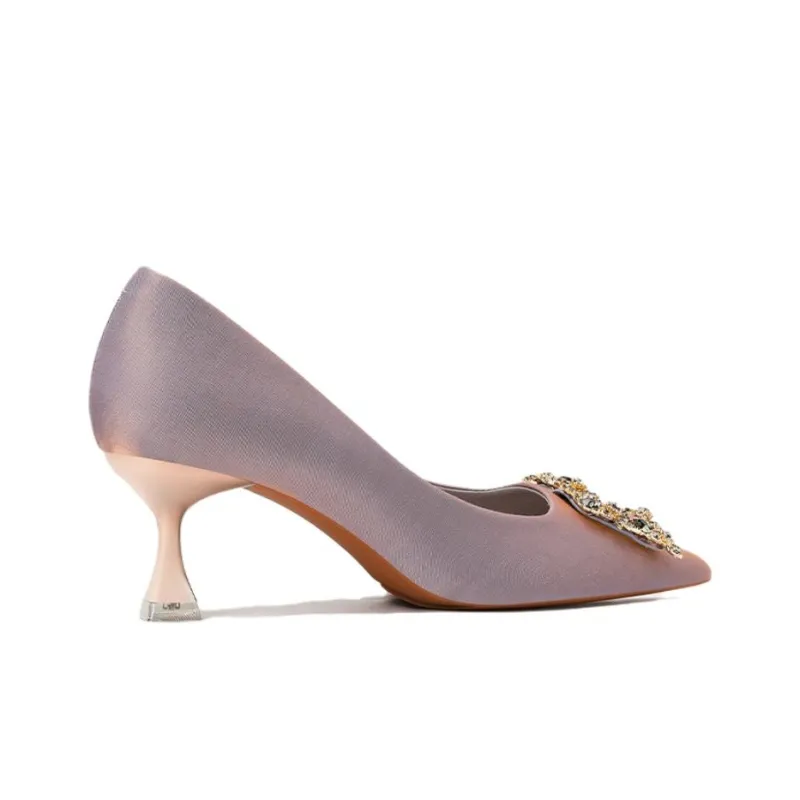 DAPHNE Slim Heel High Heels 6cm Women's Purple-1