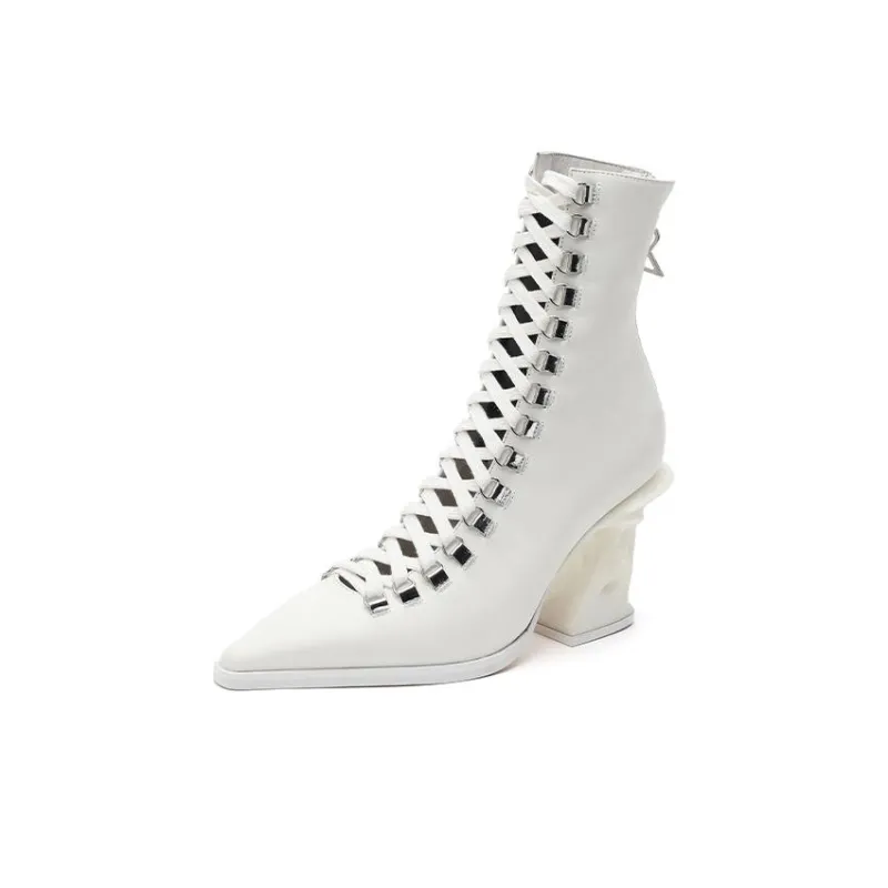 DAPHNE LAB Sugar-free Series Ankle Boots 8.5cm Women's-7