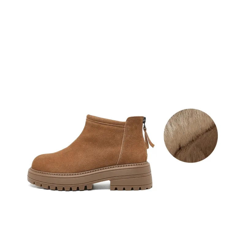 OULISASI Ankle Boots Women's Caramel/Coffee/Black-1