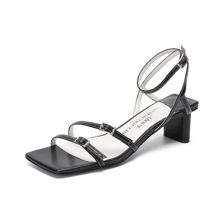 BIUCILI Block Heel Fashion Sandal 4cm Women's Black-1