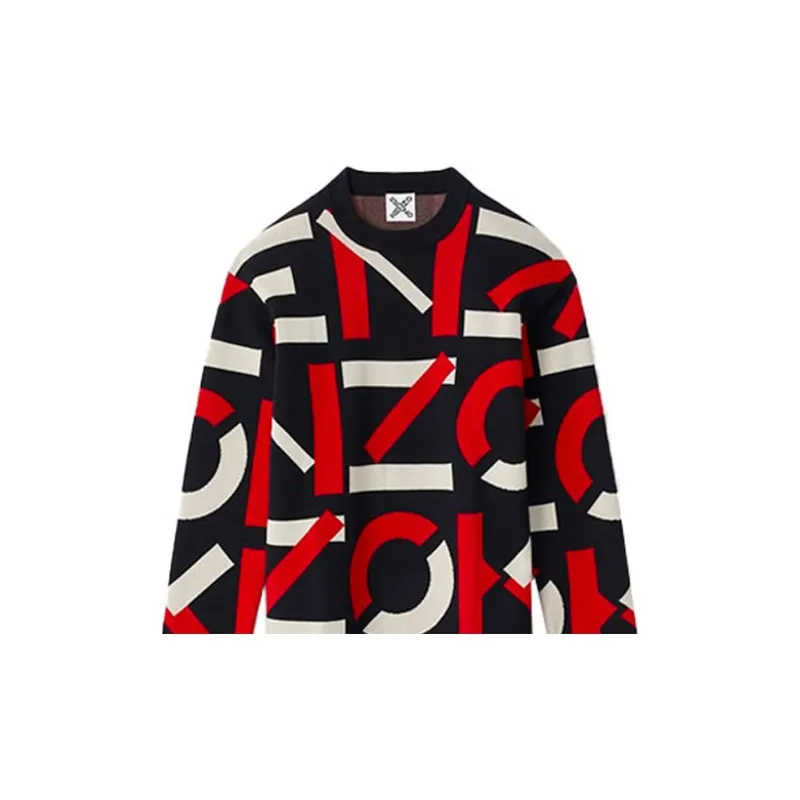 KENZO Letter Logo FW21 Long-Sleeved Dresses Women's Chinese Red-4