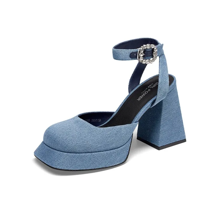 Kiss Kitty Chunky Heel High Heels 10.3cm Women's-3