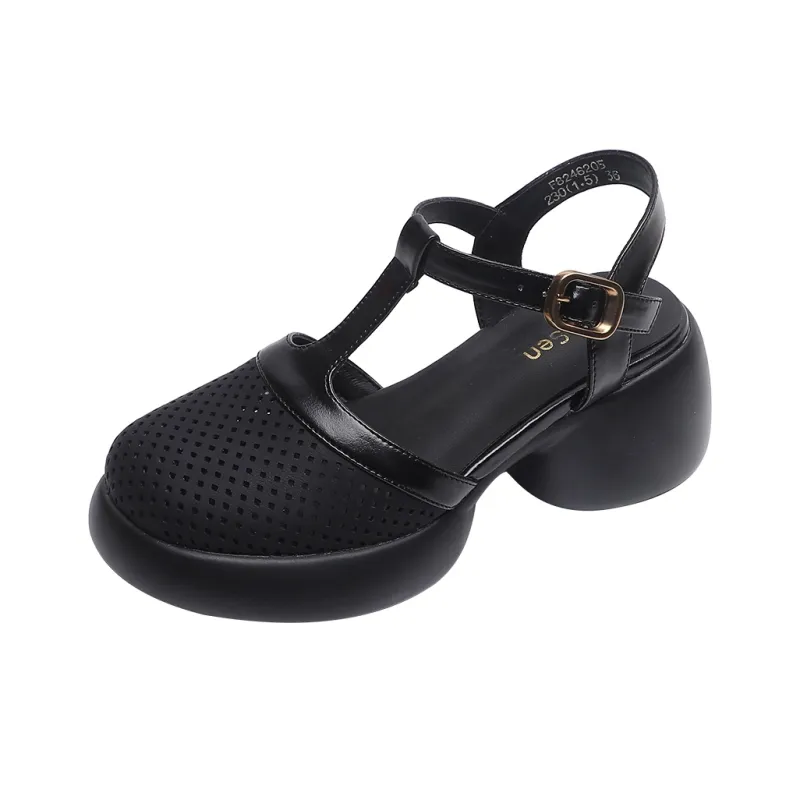 Mulinsen Rear Air Sandal Chunky Heel High Heels Approx. 6.5cm Women's-6