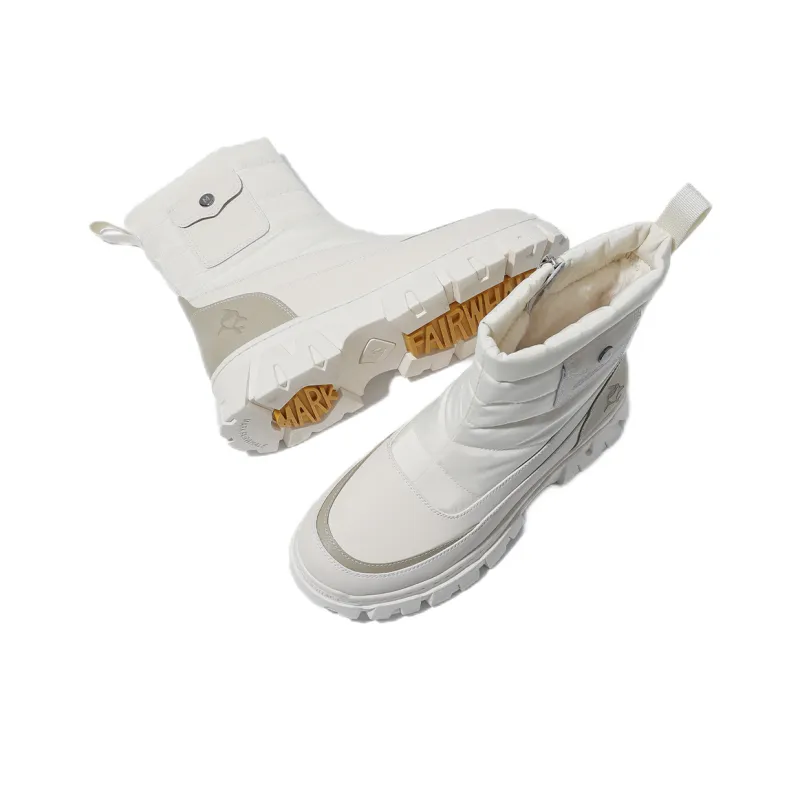FAIRWHALE Snow Boots Unisex White/Black/Army Green-4