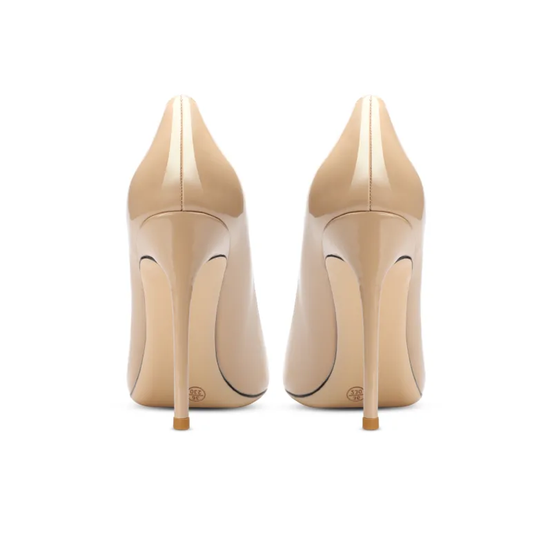 Suyymakk Slim Heel High Heels Women's Nude-3