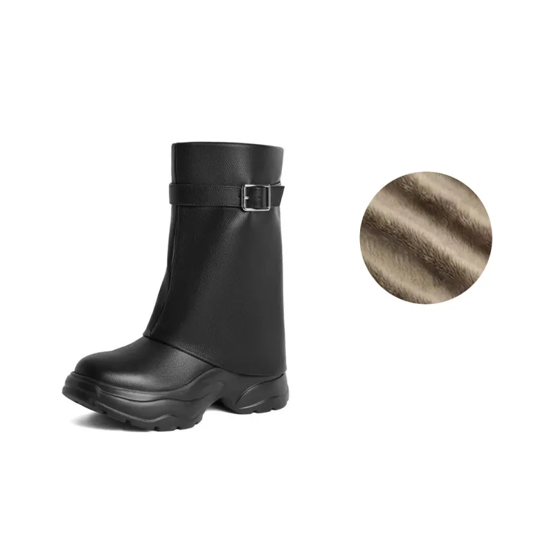 BELLE Ankle Boots 6CM Women's Soft Matte White Meteorite Black-0