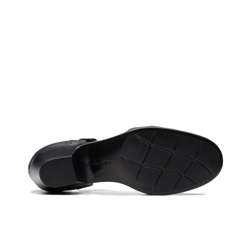 Clarks Block Heel High Heels 5.5cm Women's Black-5