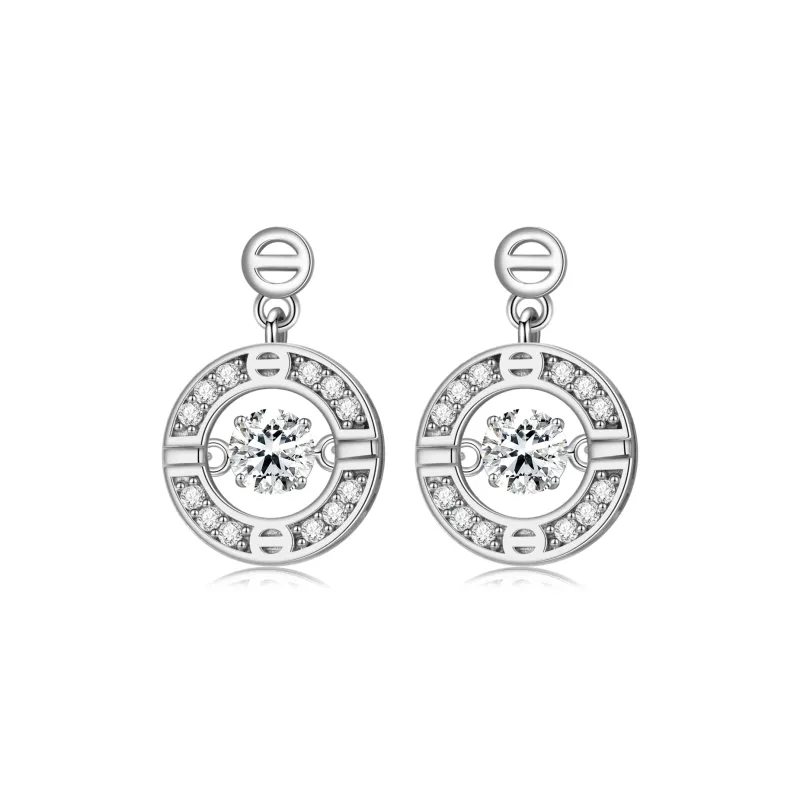OUBI.YABI 925 Sterling Silver With White Gold Plating Zircon Stud Earrings Women's-0