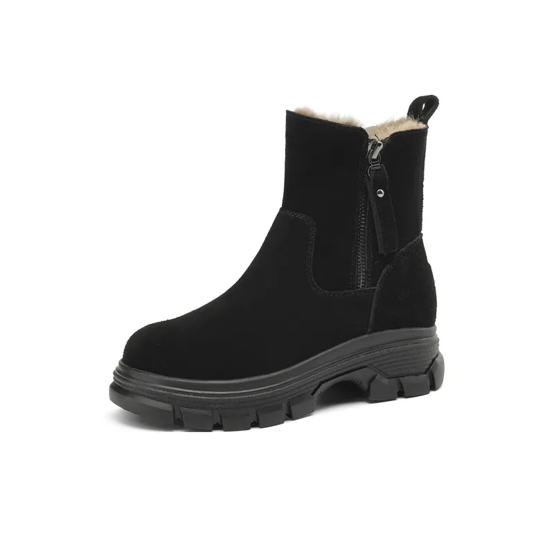 DAPHNE Warm Wear Resistant Height Increasing Slip Resistant Snow Boots Women's-4