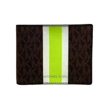 MICHAEL KORS Coated Canvas Wallet Regular Unisex Neon Light