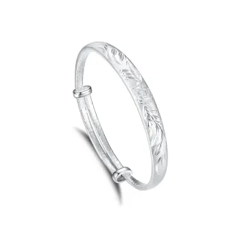 Yuanyanghuangjin 999 Fine Silver Bangles Women's