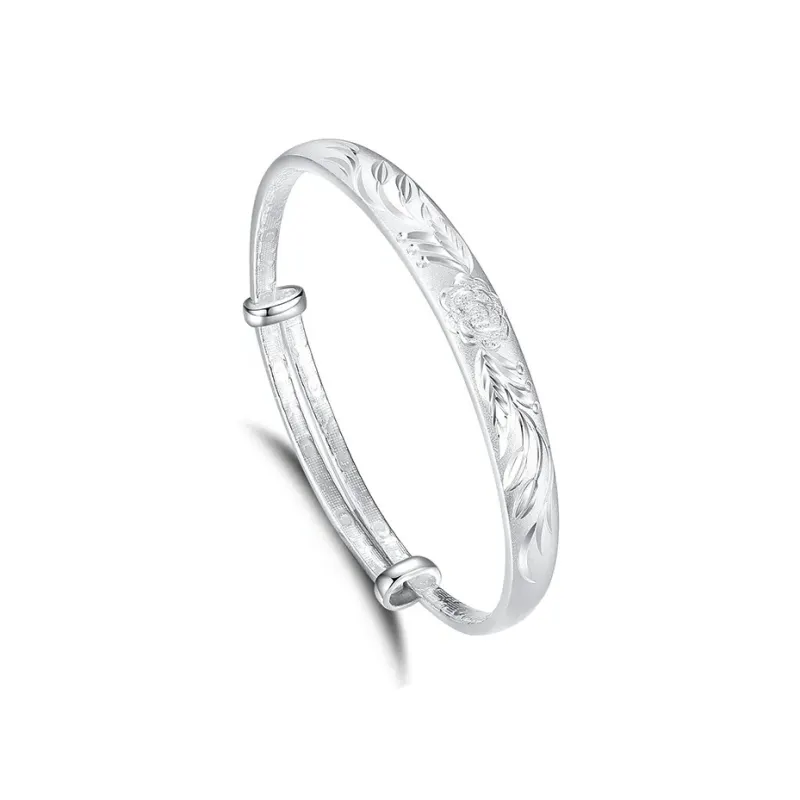 Yuanyanghuangjin 999 Fine Silver Bangles Women's-0
