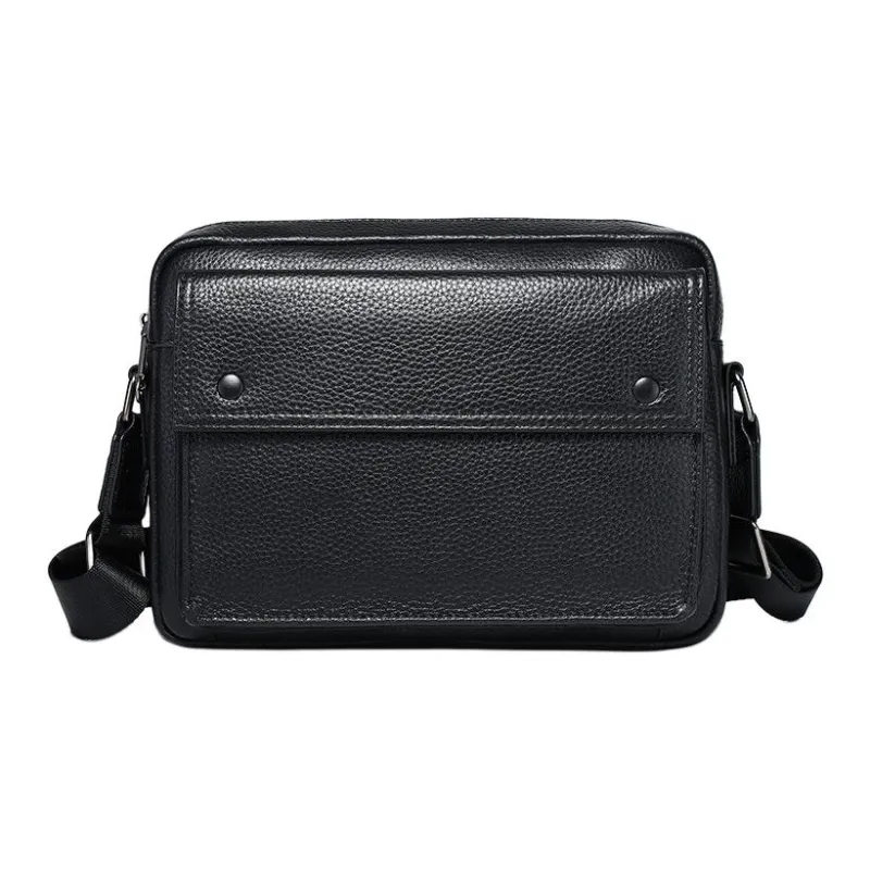 LARTIGENT Cow Leather Crossbody Bag Men's Black-1