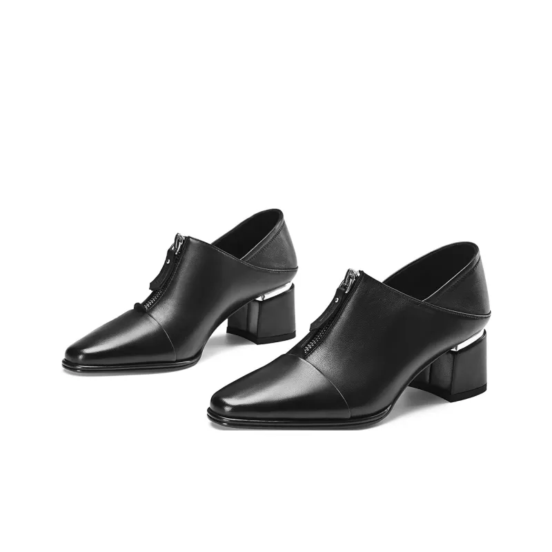 BOSSSUNWEN Chunky Heel High Heels Women's Black-2