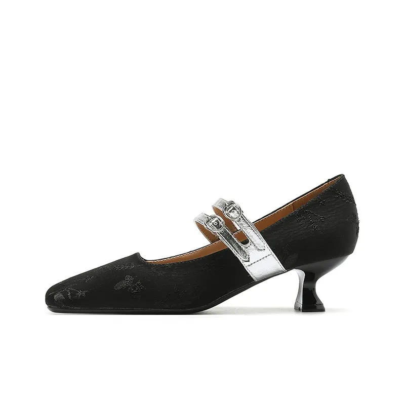 Zubumei Slim Heel High Heels 4CM Women's-0