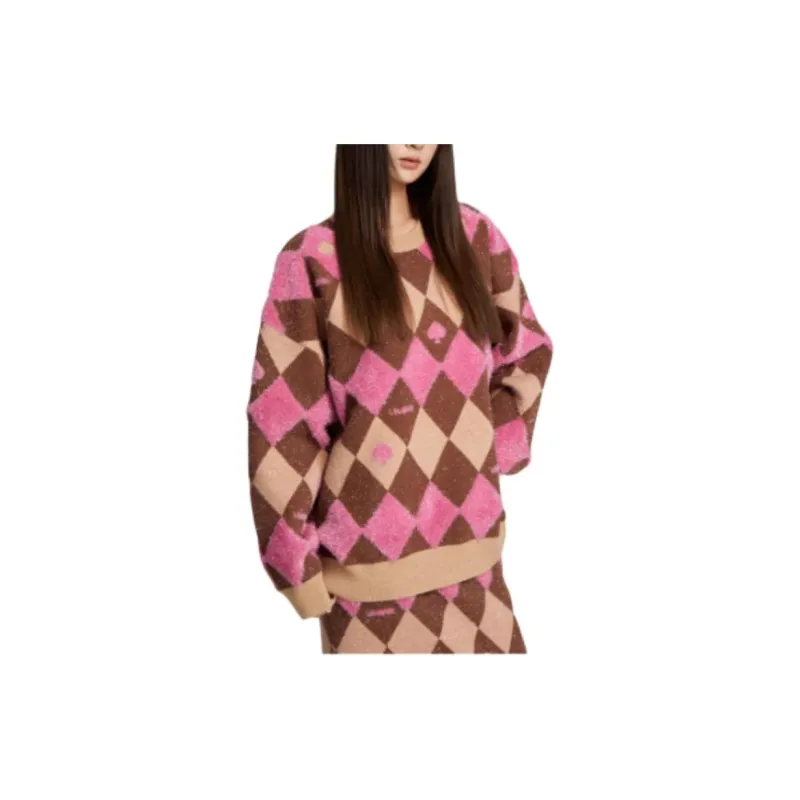 LALABOBO Knitwear Women's Multicolor Diamond Pattern-4