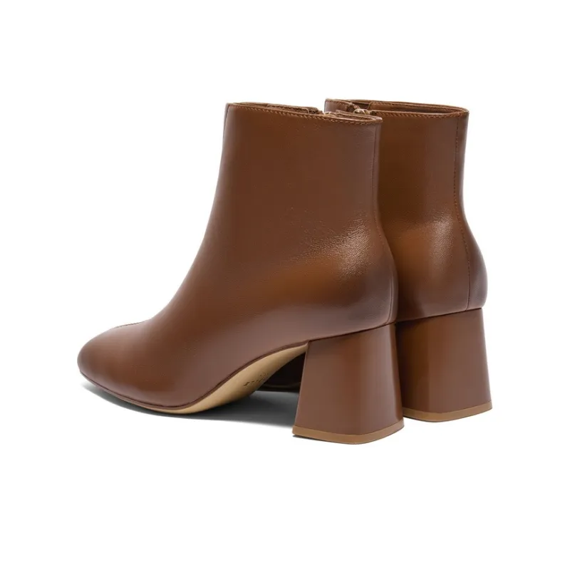 BELLE Ankle Boots 6cm Women's Apricot Brown Black-7