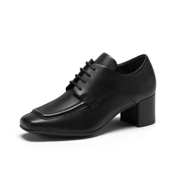 Ecco Shape 35 Square Chunky Heel High Heels 5cm Women's Black