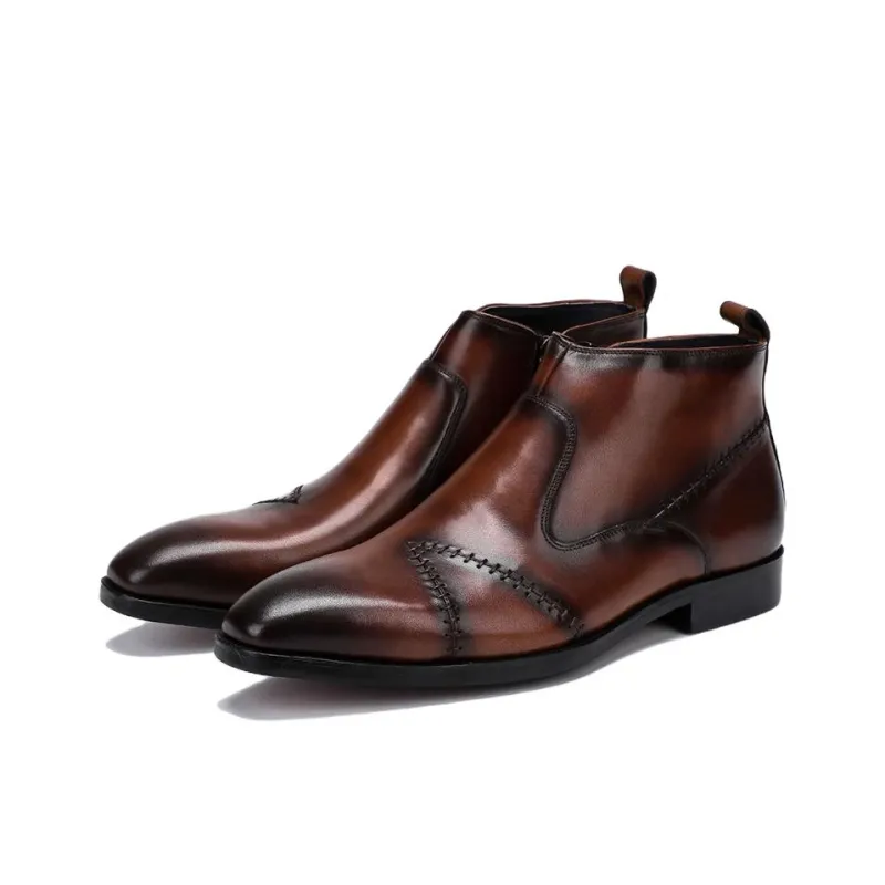 ASTON M.JAZZ Ankle Boots Men Black/Coffee-9