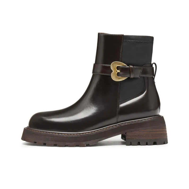 Joypeace Ankle Boots Women's Burgundy/Black-0