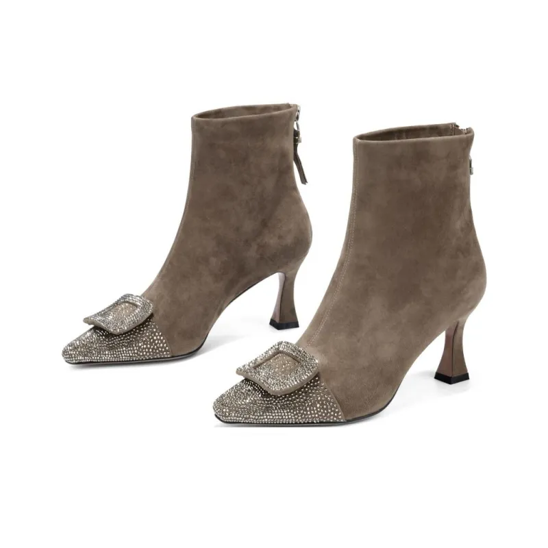 ELLE Ankle Boots Women's Khaki/Black-8