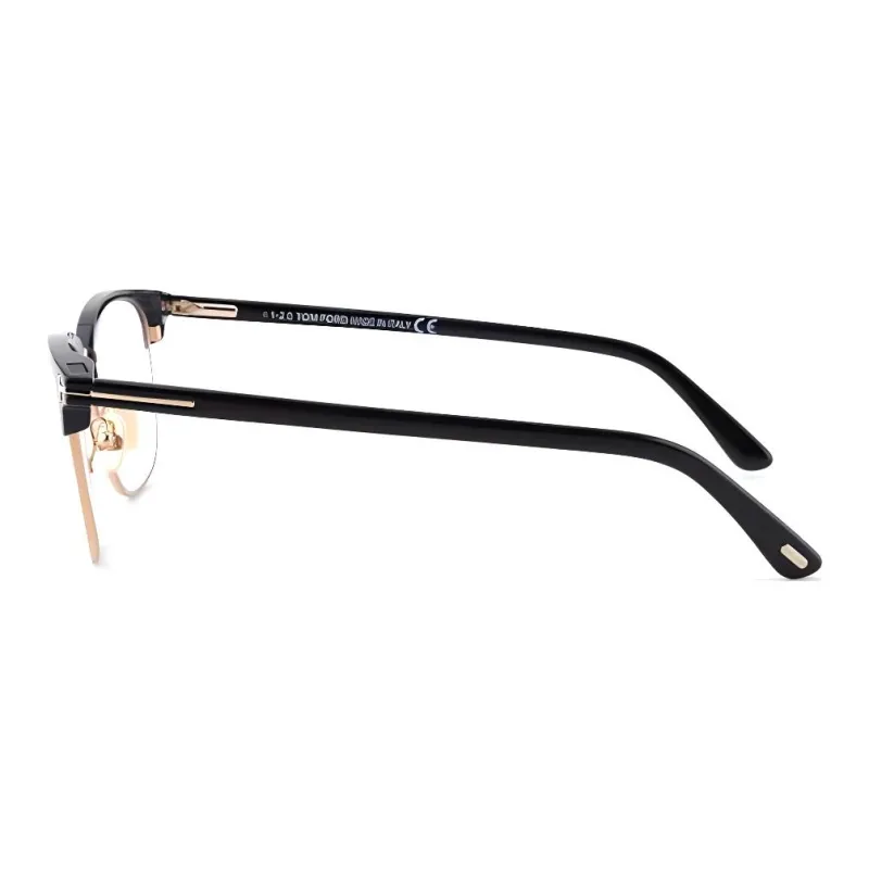 TF Plate And Metal Rectangular Eyeglass Frames Unisex Black-3