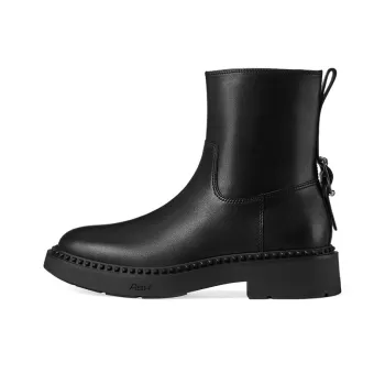 ASH MAGNUM Collection Genuine Leather Ankle Boots Women's Black