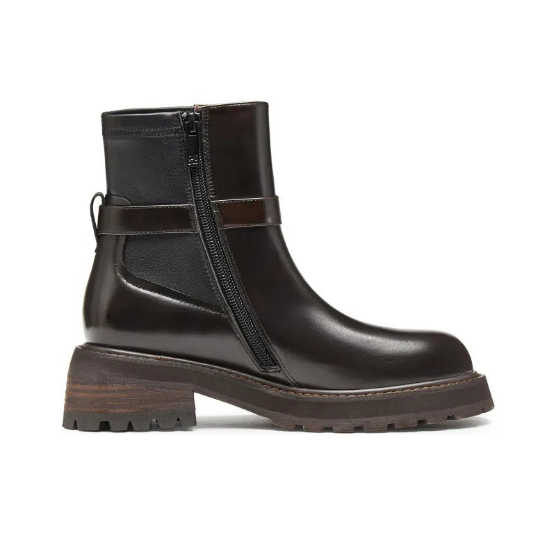 Joypeace Ankle Boots Women's Burgundy/Black-7