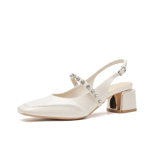 YAFEI XUANYU Chunky Heel High Heels 5cm Women's White