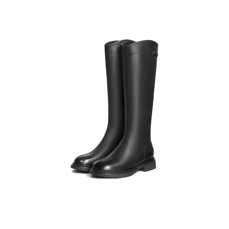 JOSINY Non-over-The-Knee Slimming Boots Knee-high Boots 3.5cm Women's Black-14