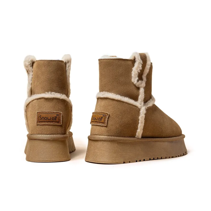 SNOWELF Warm Slip-Resistant Short Snow Boots 4cm Women's-5