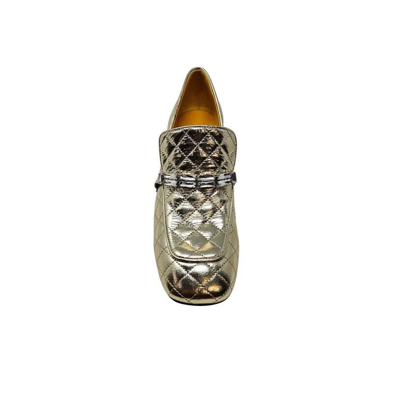 MADISON MAISON Chunky Heel High Heels 7.5cm Women's Gold-3