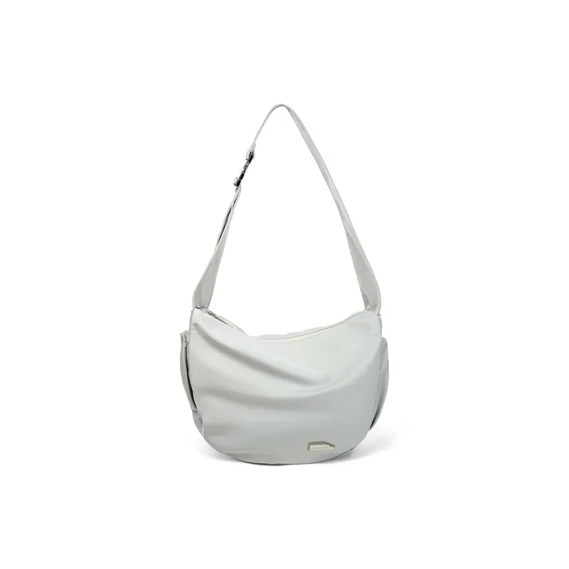 SMTING STUDIO Polyester Shoulder Bag Large Size Unisex Deep Black/Oat/Light Blue-8