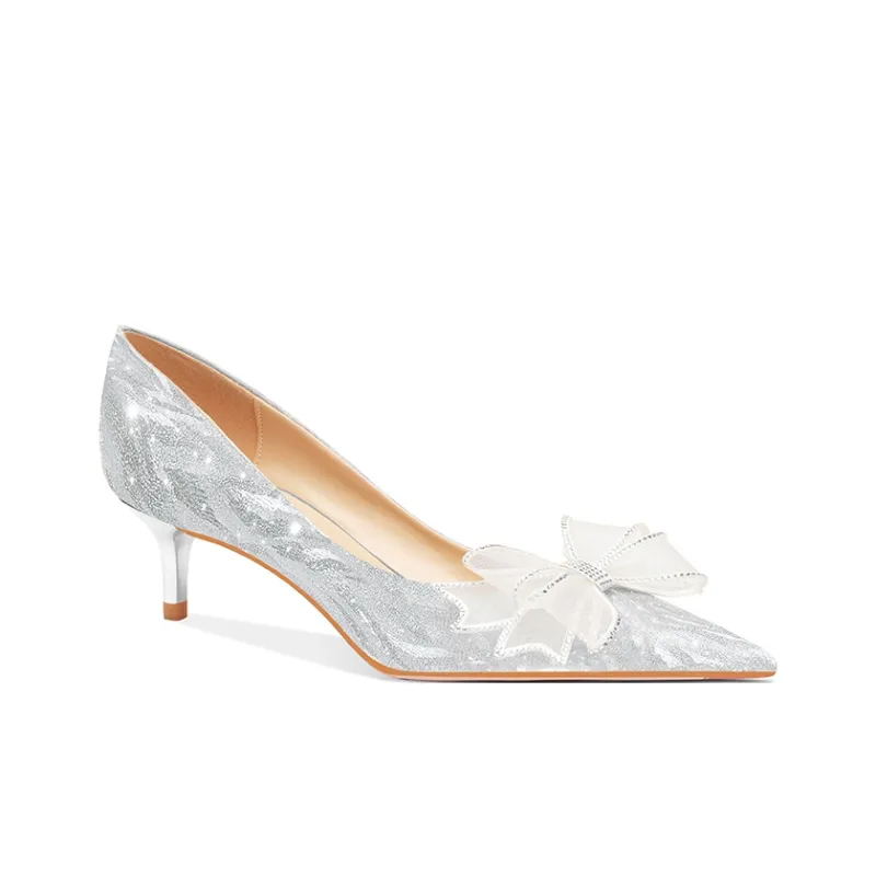 MEIAI High Heels Women's Silver-11