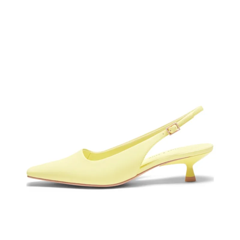 CHARLES&KEITH ITZY In The Same Series High Heels Women's Chalk White/Yellow/Black-3