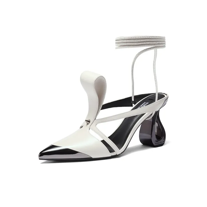 Staccato Armor Floral Irregular Heel Sandal High Heels 8cm Women's-8